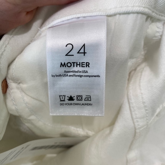 MOTHER The Hustler Ankle Fray In Fairest Of Them All White High Rise Jeans 24 - Picture 13 of 15